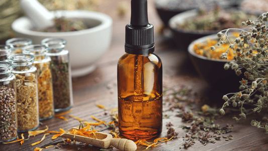 Dropper dispensing organic oil—clean beauty benefits visual