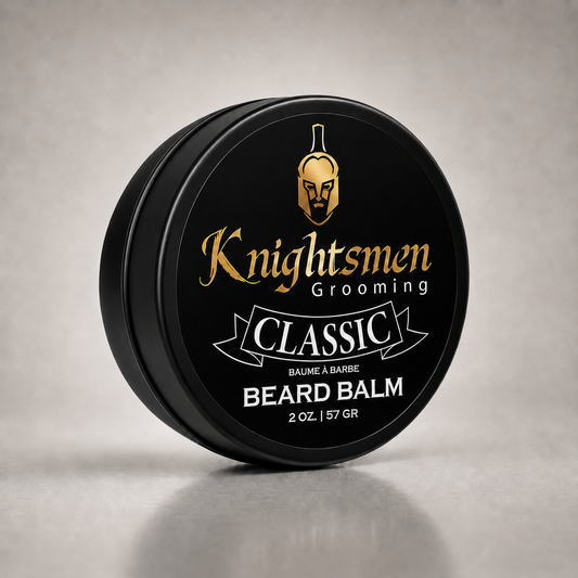 Knightsmen Organic Classic Beard Balm 2oz – Unscented Beard Conditioner and Styler, Ideal for Sensitive Skin