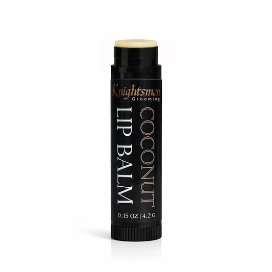 Coconut lip balm tube showing organic ingredient label and clean design