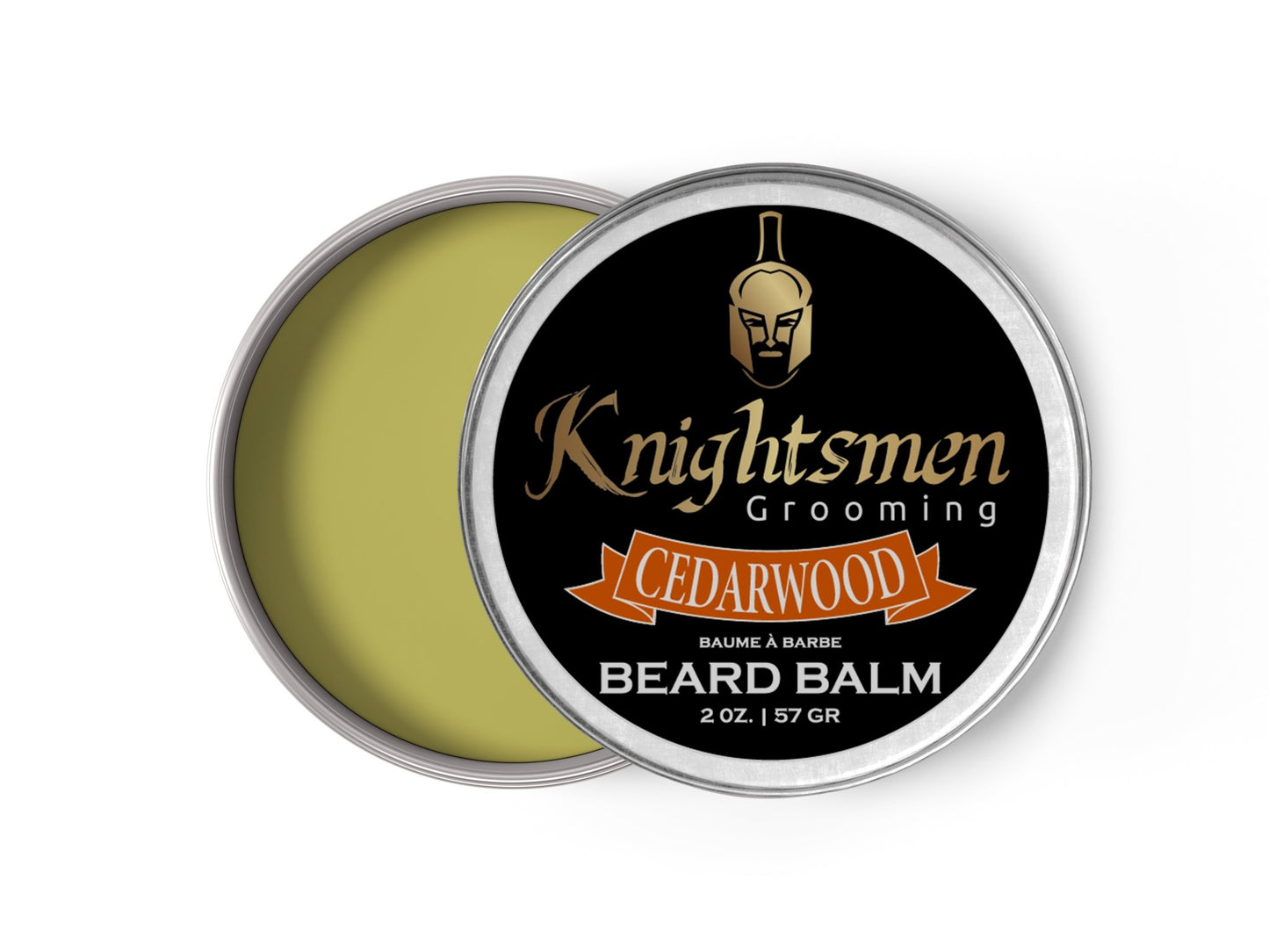 Premium Canadian organic beard balm—Cedarwood scent for conditioning and frizz control.