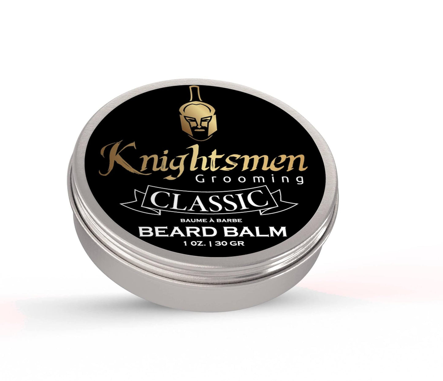 Classic unscented organic beard balm—fragrance-free for sensitive skin, natural hold.