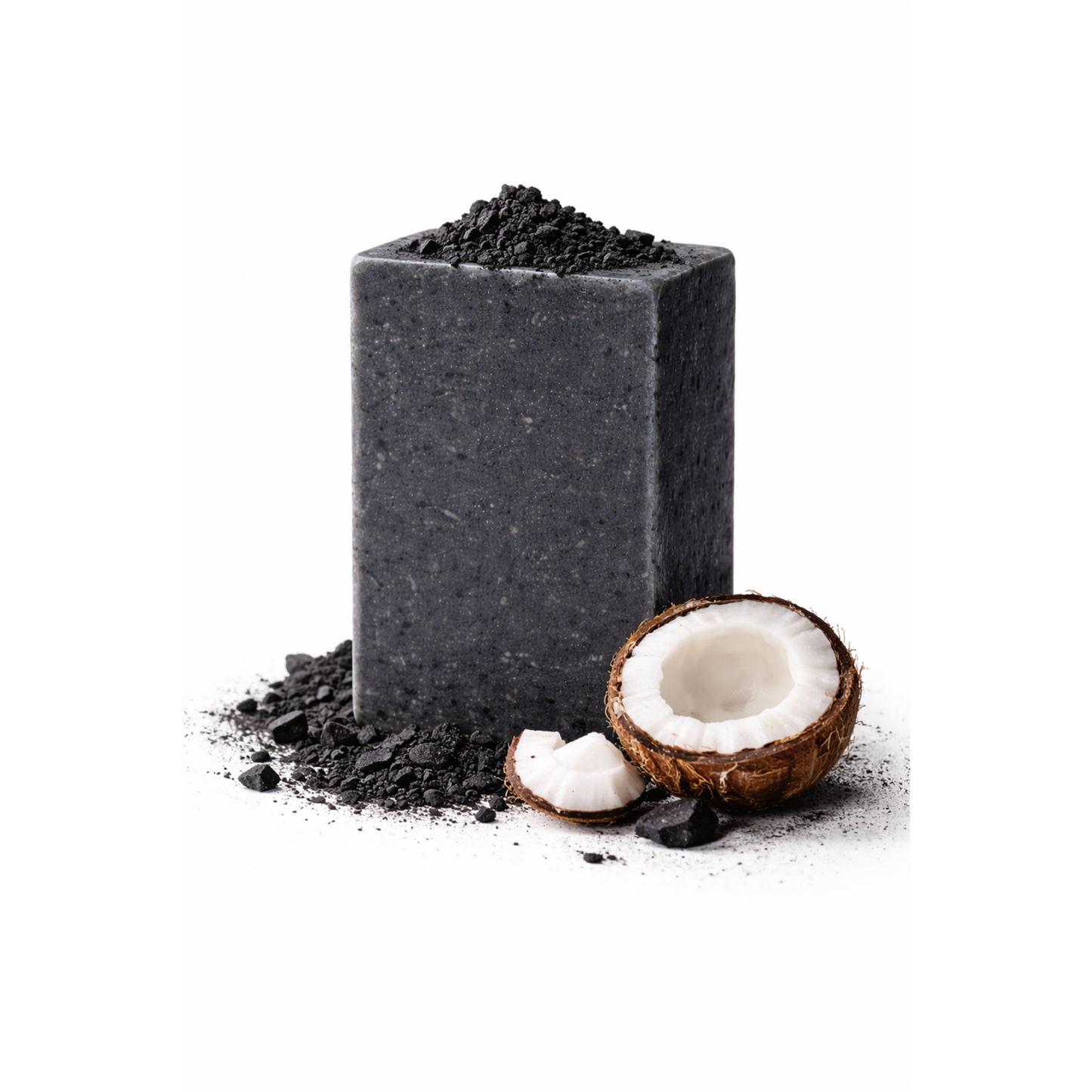 Activated charcoal facial soap bar for men producing rich foam, deep cleansing and oil control