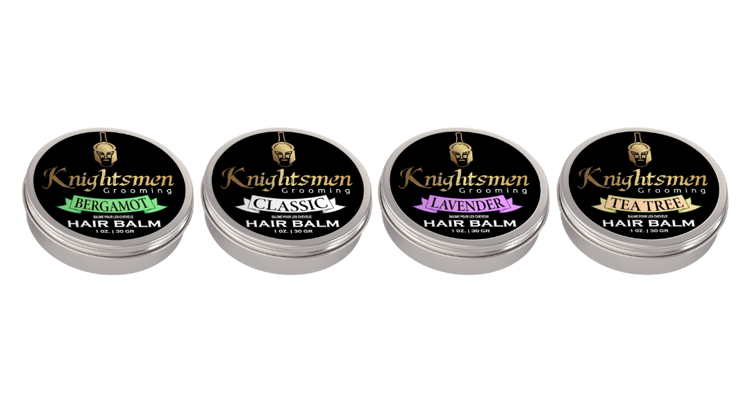 Knightsmen Grooming hair growth kit. Scented hair care products. Organic hair balm kit 1 oz—soothes dry, itchy scalp; natural finish and hold. Naturally helps promote hair growth. Shape, hold and style hair product.