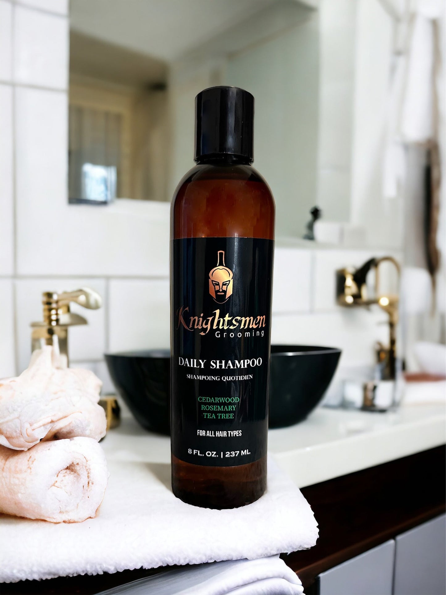 Daily shampoo & conditioner set with rosemary, tea tree and cedarwood—sulfate-free. Organic shampoo for hair growth. organic shampoo sulfate-free rosemary tea tree. organic conditioner hydrating for dry hair. organic rosemary shampoo