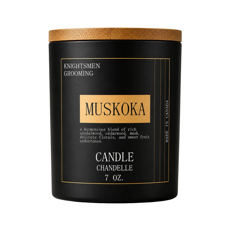 Knightsmen Grooming Muskoka Luxury Scented Candle – hand-poured coconut soy candle made in Canada