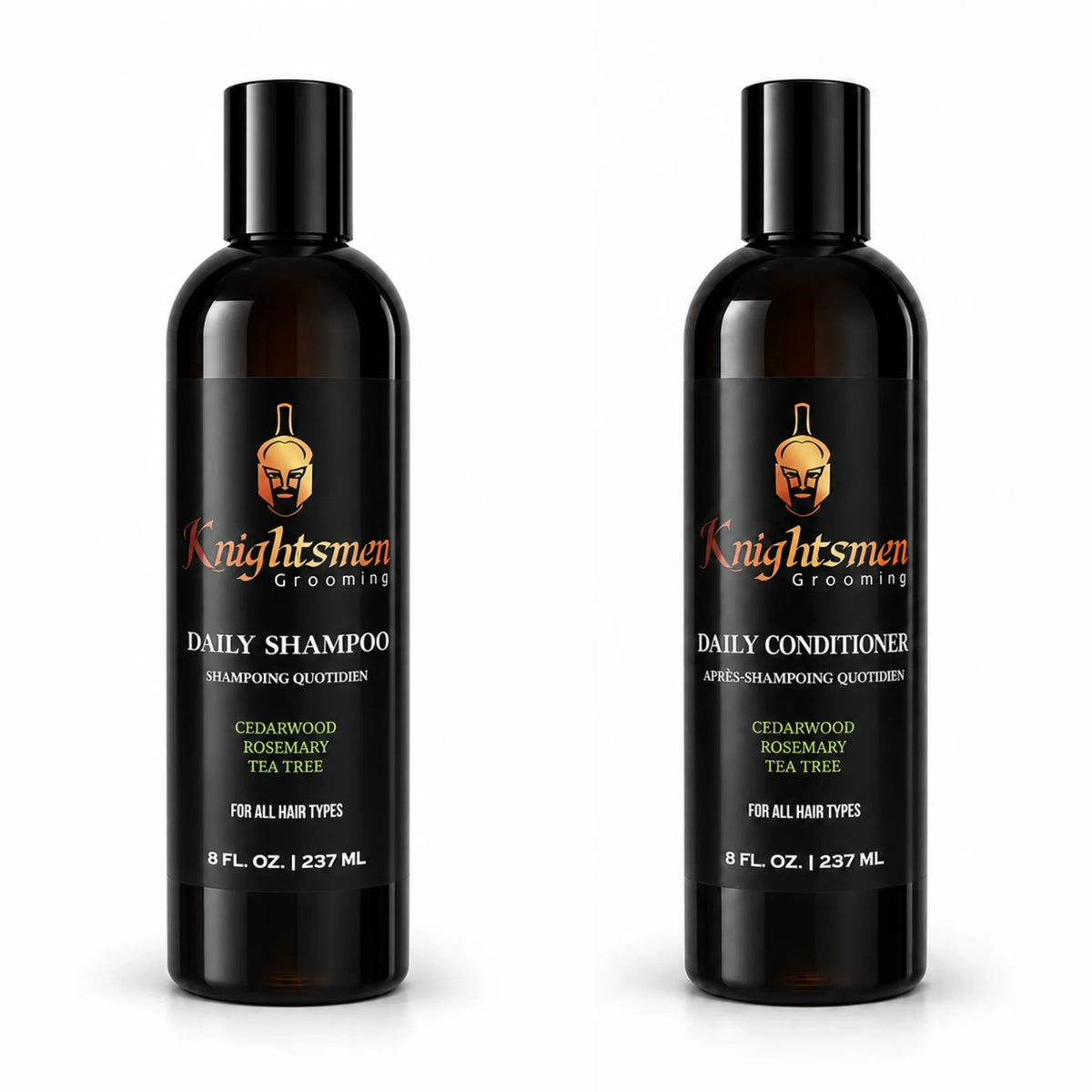 Rosemary shampoo and conditioner bundle for hair growth by Knightsmen Grooming