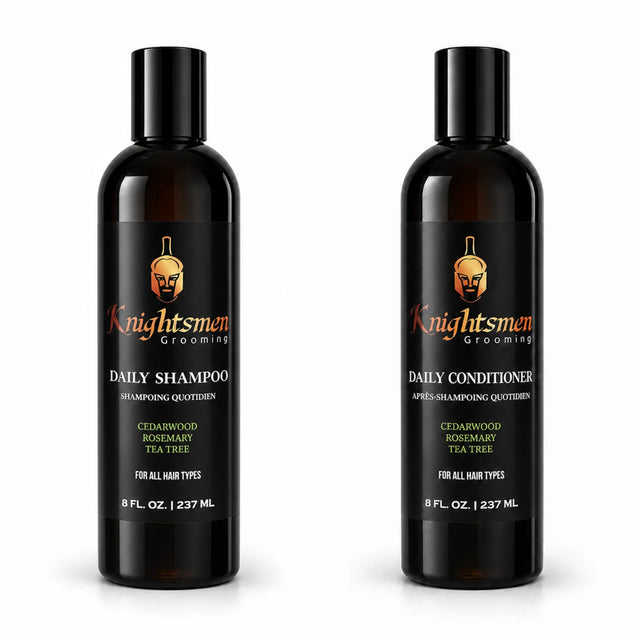 Rosemary shampoo and conditioner bundle for hair growth by Knightsmen Grooming