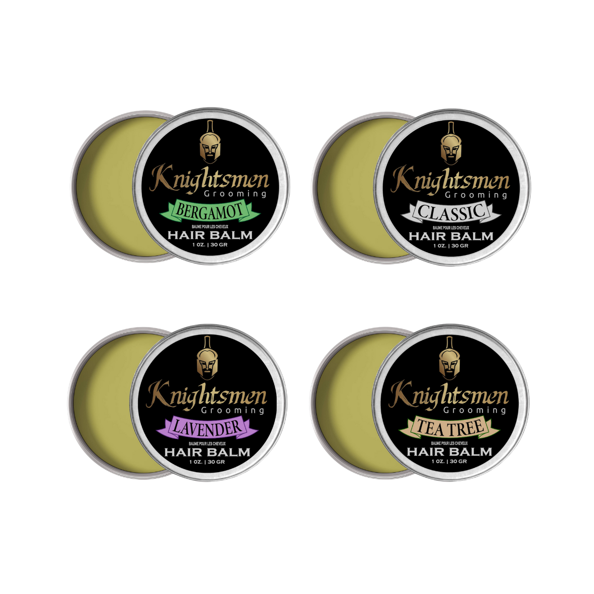 Organic Hair Balm Variety Set (1 Oz Each) - Knightsmen Grooming