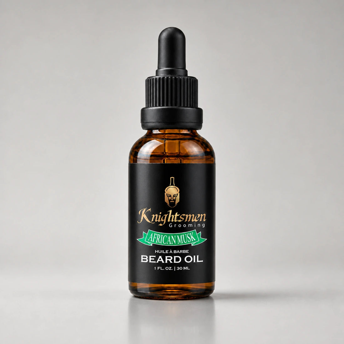 African Musk Beard Oil by Knightsmen Grooming — organic formula with argan, jojoba and castor oil for beard growth