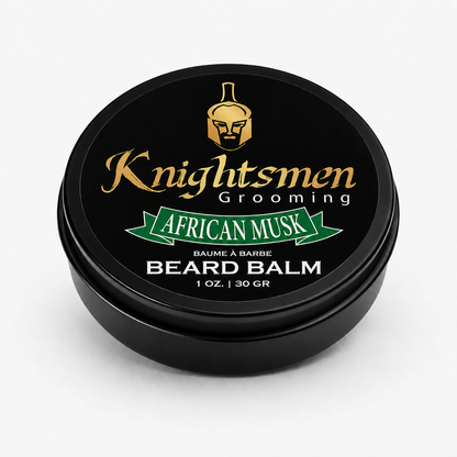 Knightsmen Organic African Musk Beard Balm 1oz – Travel Size Beard Conditioner and Styler for Men