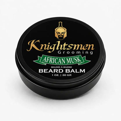 Knightsmen Organic African Musk Beard Balm 1oz – Travel Size Beard Conditioner and Styler for Men