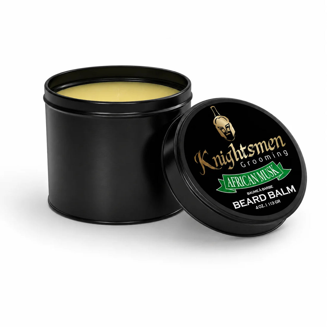 Knightsmen Organic African Musk Beard Balm 4oz – Large Size Premium Beard Styling and Moisturizing Balm