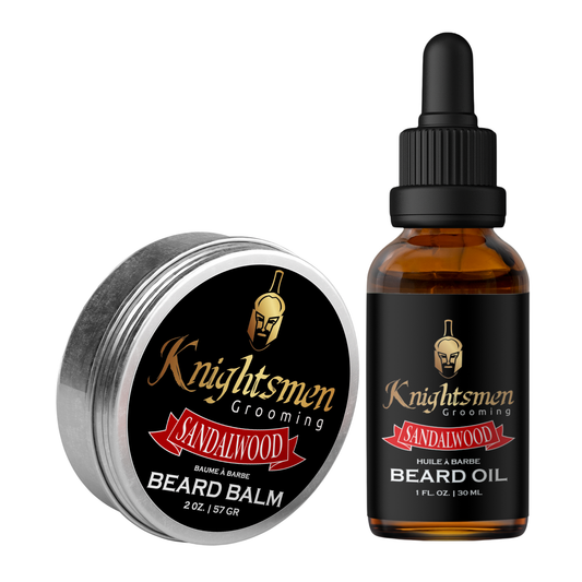 Beard growth starter kit with organic beard oil and balm by Knightsmen Grooming

