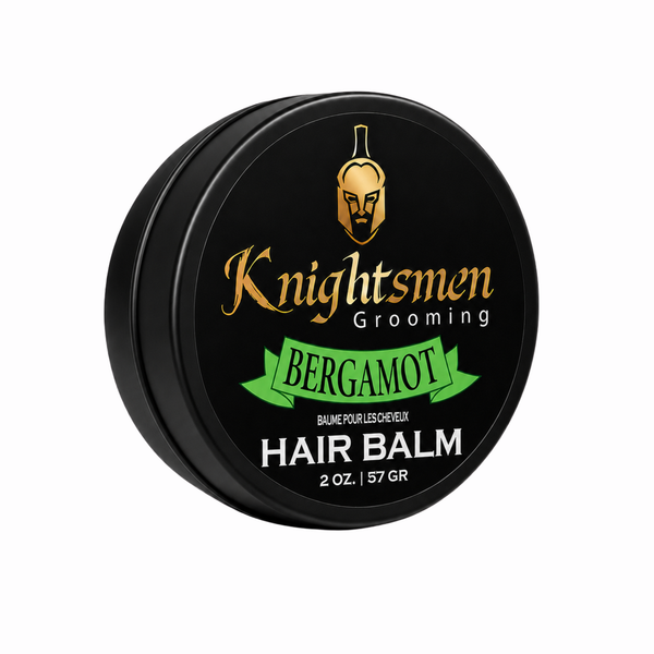 Knightsmen Grooming Organic Bergamot Hair Balm for Men – Citrusy Bergamot Scent, Promotes Hair Growth and Scalp Nourishment