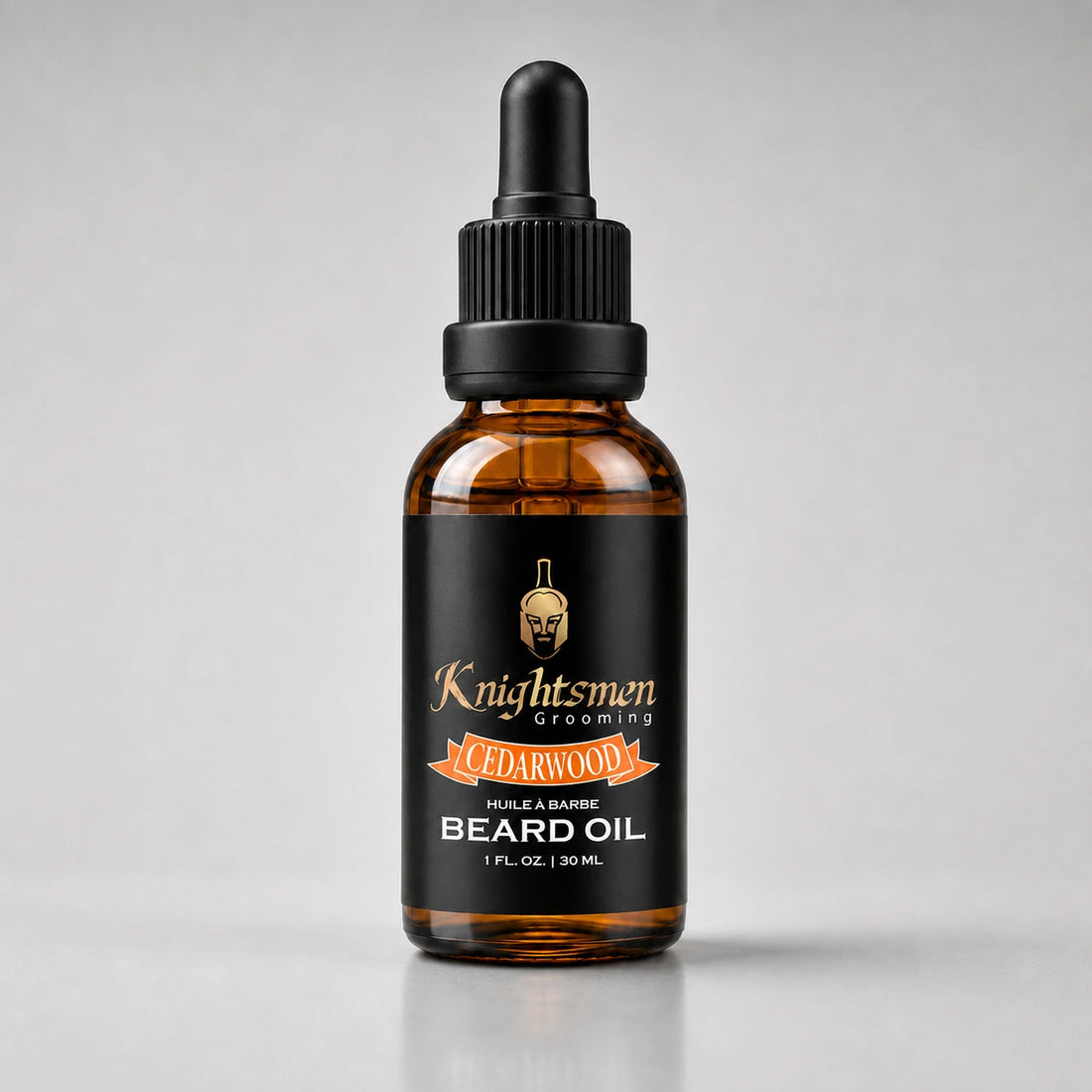 Cedarwood Beard Oil by Knightsmen Grooming — organic argan, jojoba and castor oil blend for beard conditioning
