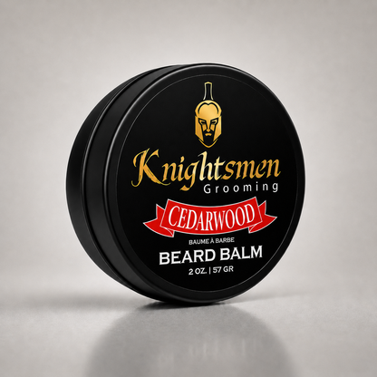 Knightsmen Organic Cedarwood Beard Balm 2oz – Softens Coarse Beard Hair with Warm Woodsy Cedarwood Scent
