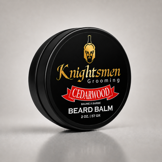 Knightsmen Organic Cedarwood Beard Balm 2oz – Softens Coarse Beard Hair with Warm Woodsy Cedarwood Scent