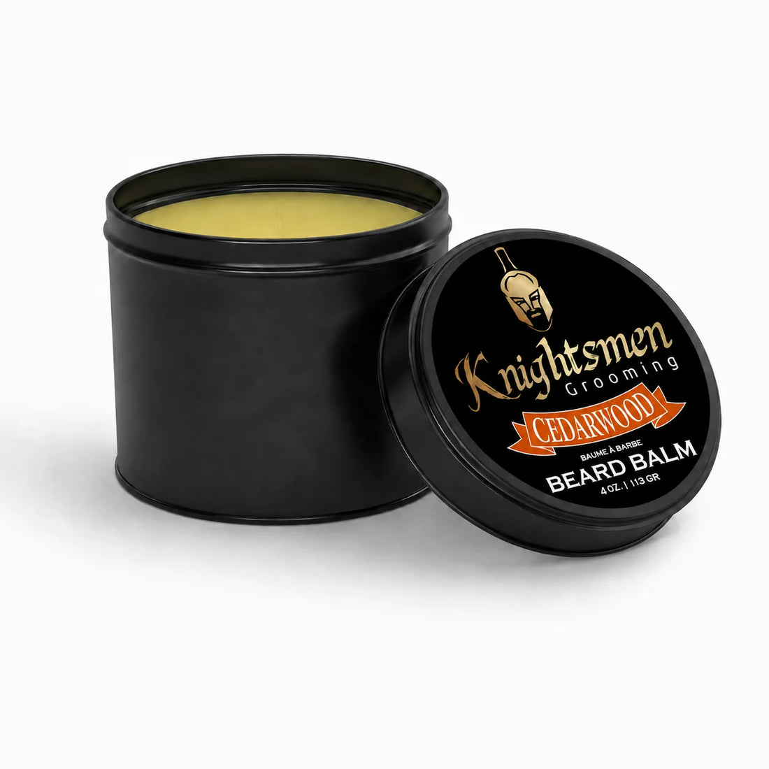 Knightsmen Organic Cedarwood Beard Balm 4oz – Large Size Premium Beard Balm with Warm Woodsy Cedarwood Fragrance
