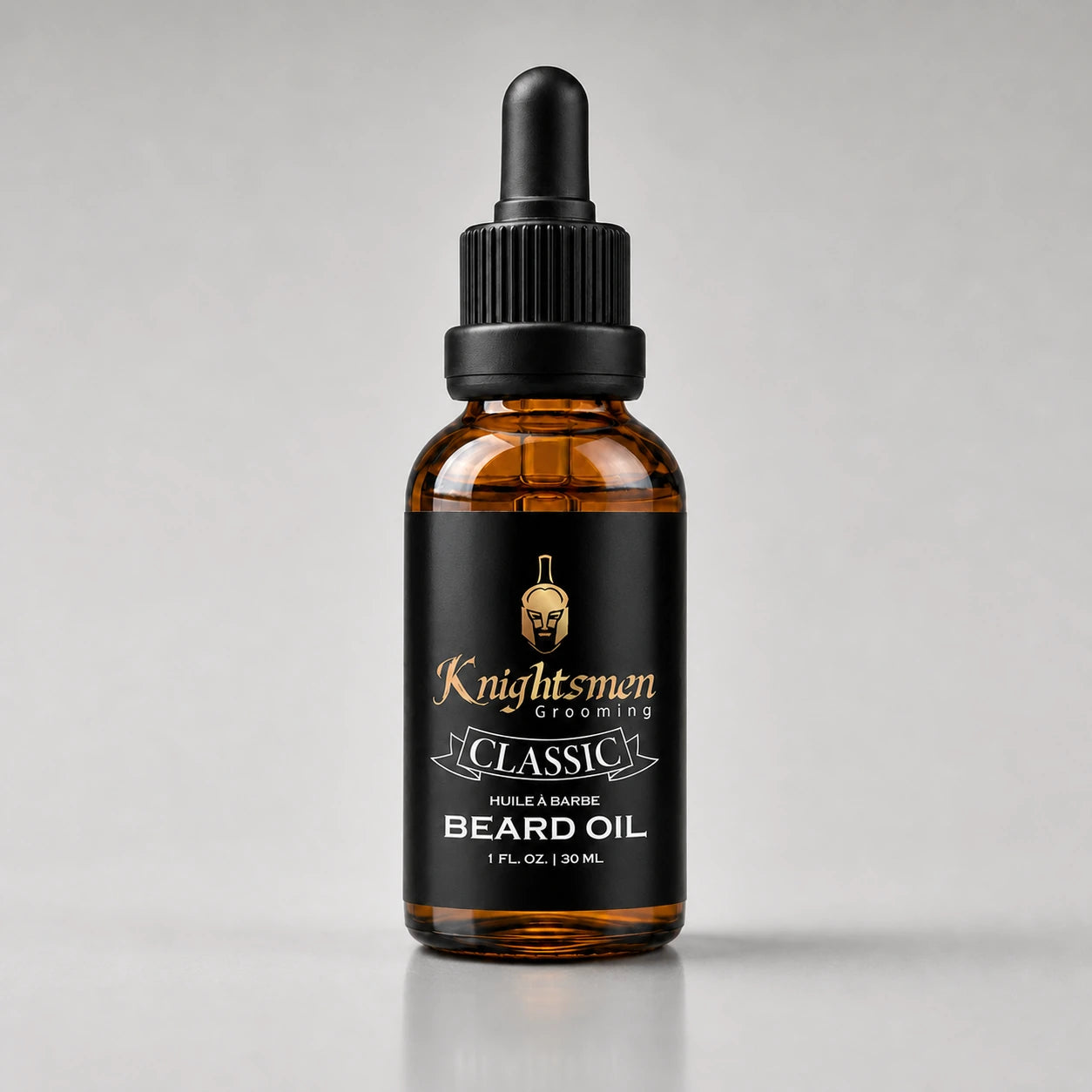 Classic Unscented Beard Oil by Knightsmen Grooming — fragrance-free organic argan and jojoba formula for all beard types