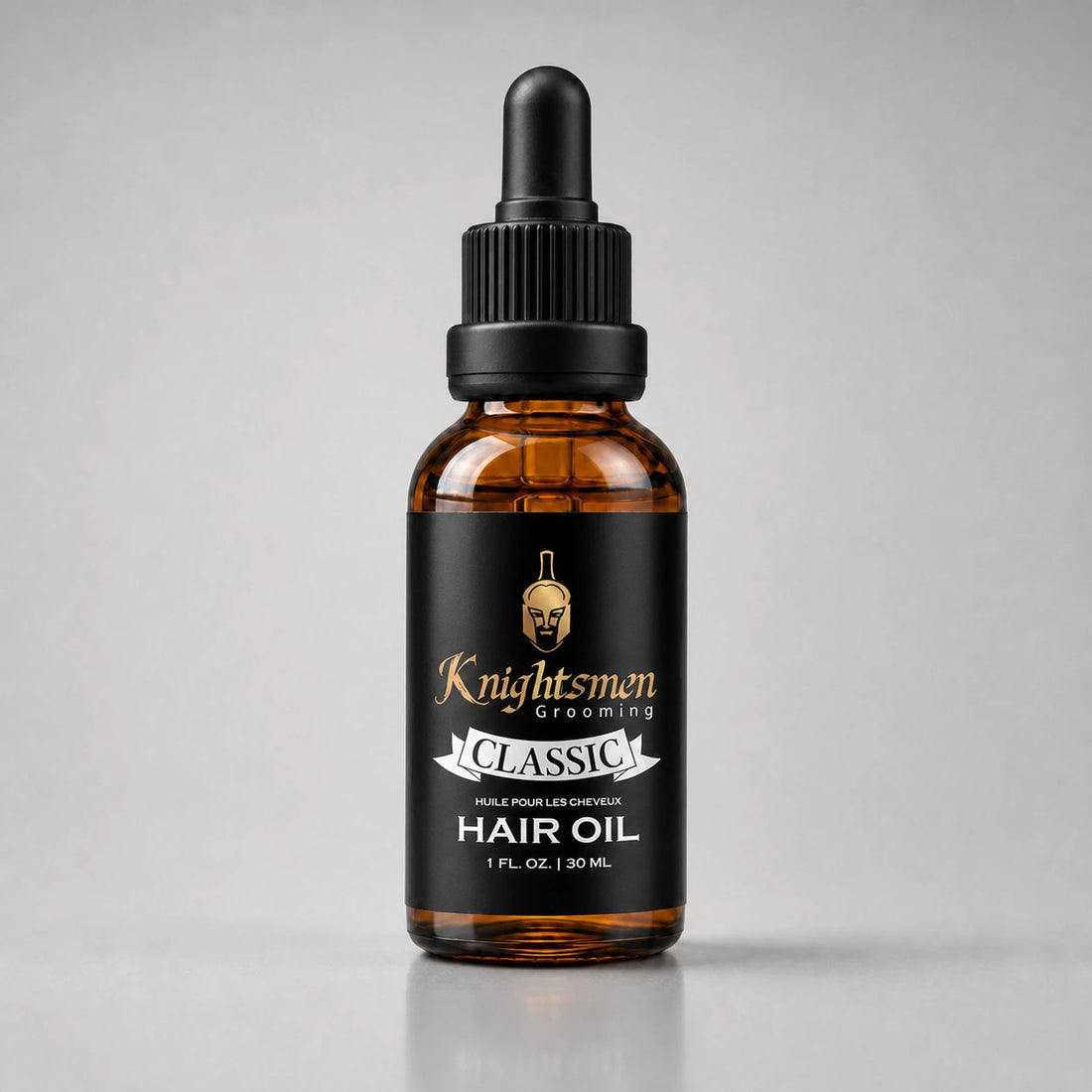 Classic Unscented Hair Oil by Knightsmen Grooming — fragrance-free organic argan and jojoba formula for scalp nourishment