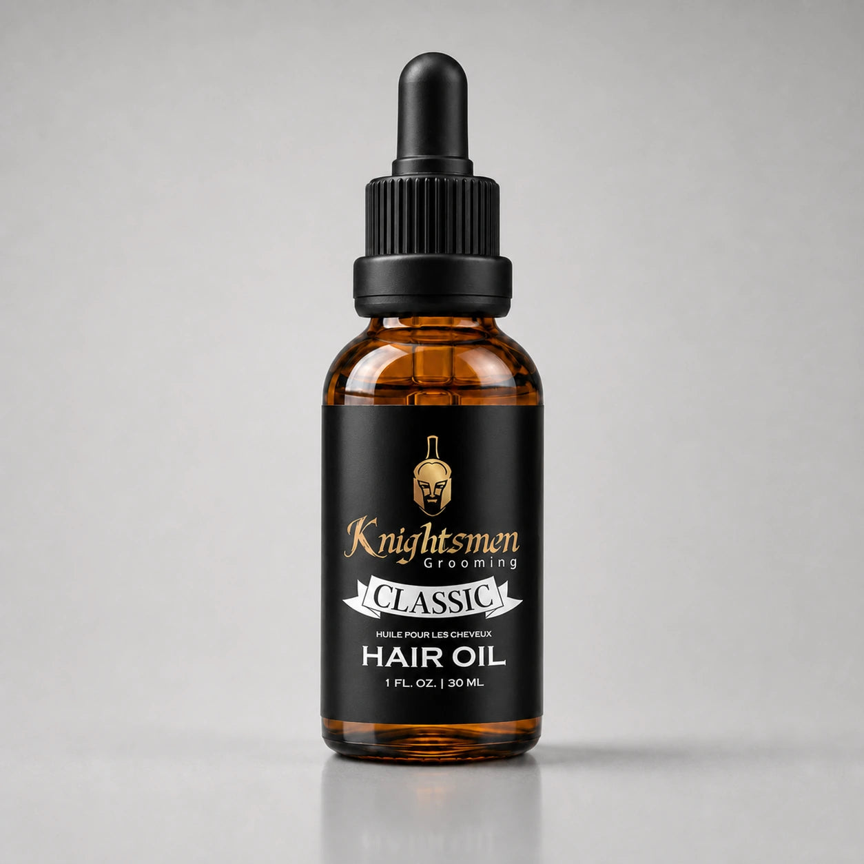Classic Unscented Hair Oil by Knightsmen Grooming — fragrance-free organic argan and jojoba formula for scalp nourishment