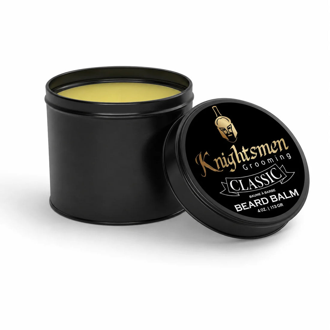 Knightsmen Organic Classic Beard Balm 4oz – Large Size Unscented Beard Conditioning and Styling Balm for Men