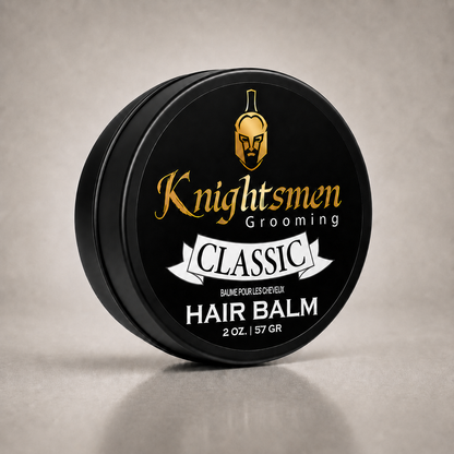Knightsmen Organic Classic Hair Balm 2oz – Unscented Hair Conditioner for Sensitive Scalps, Reduces Breakage and Promotes Hair Growth