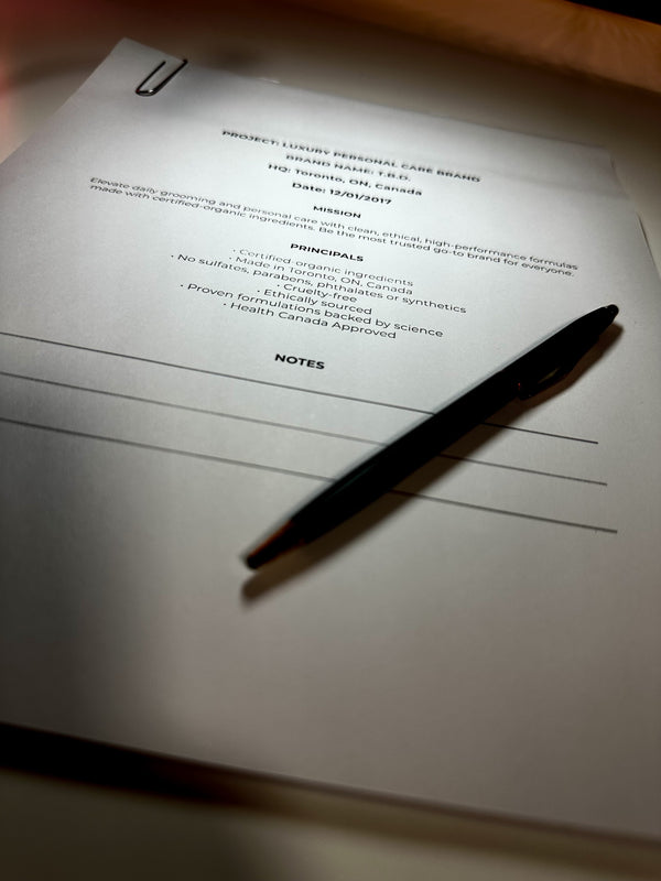 Document with pen on a table