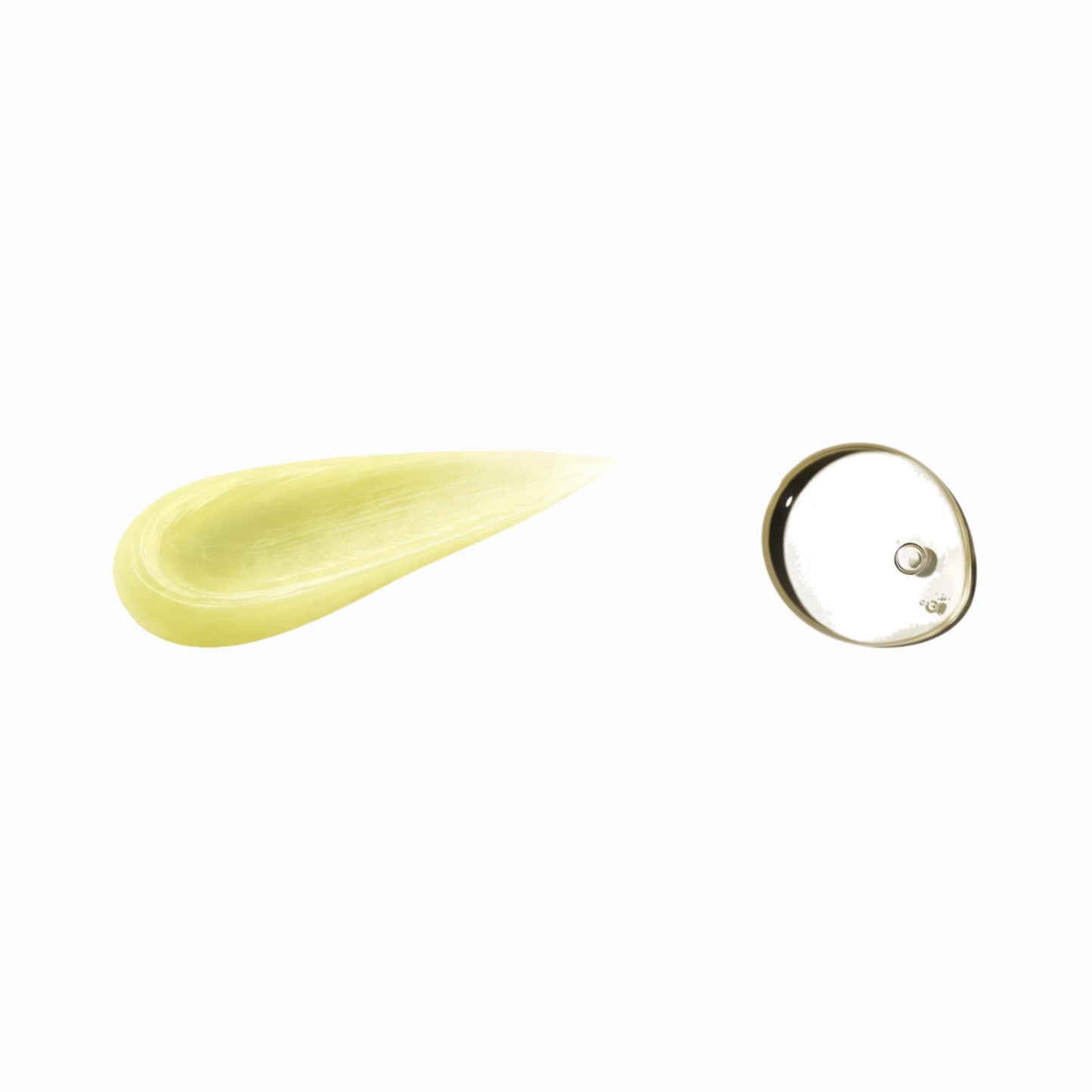 Close-up texture of hair balm and hair oil showing natural formula
