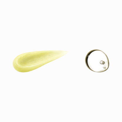 Close-up texture of hair balm and hair oil showing natural formula

