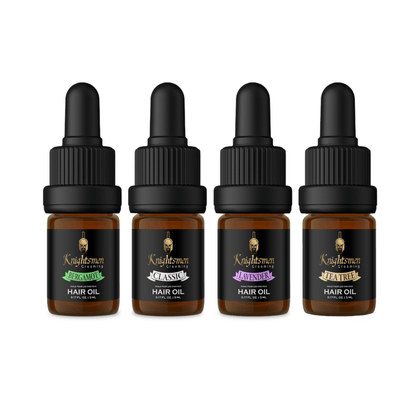 Organic hair oil bundle with all four growth scents by Knightsmen Grooming
