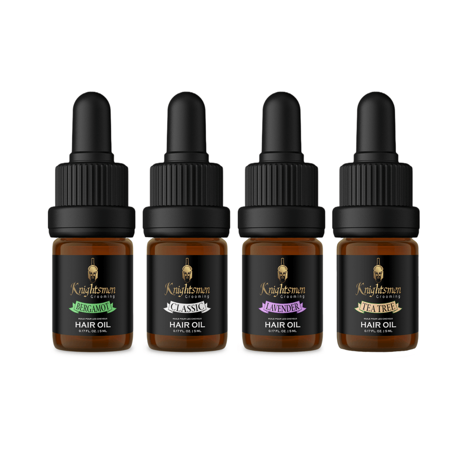 Organic hair oil bundle with all four growth scents by Knightsmen Grooming
