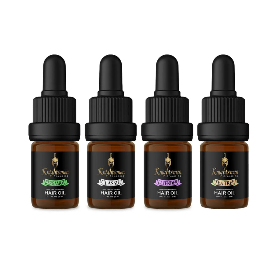 Organic hair oil bundle with all four growth scents by Knightsmen Grooming
