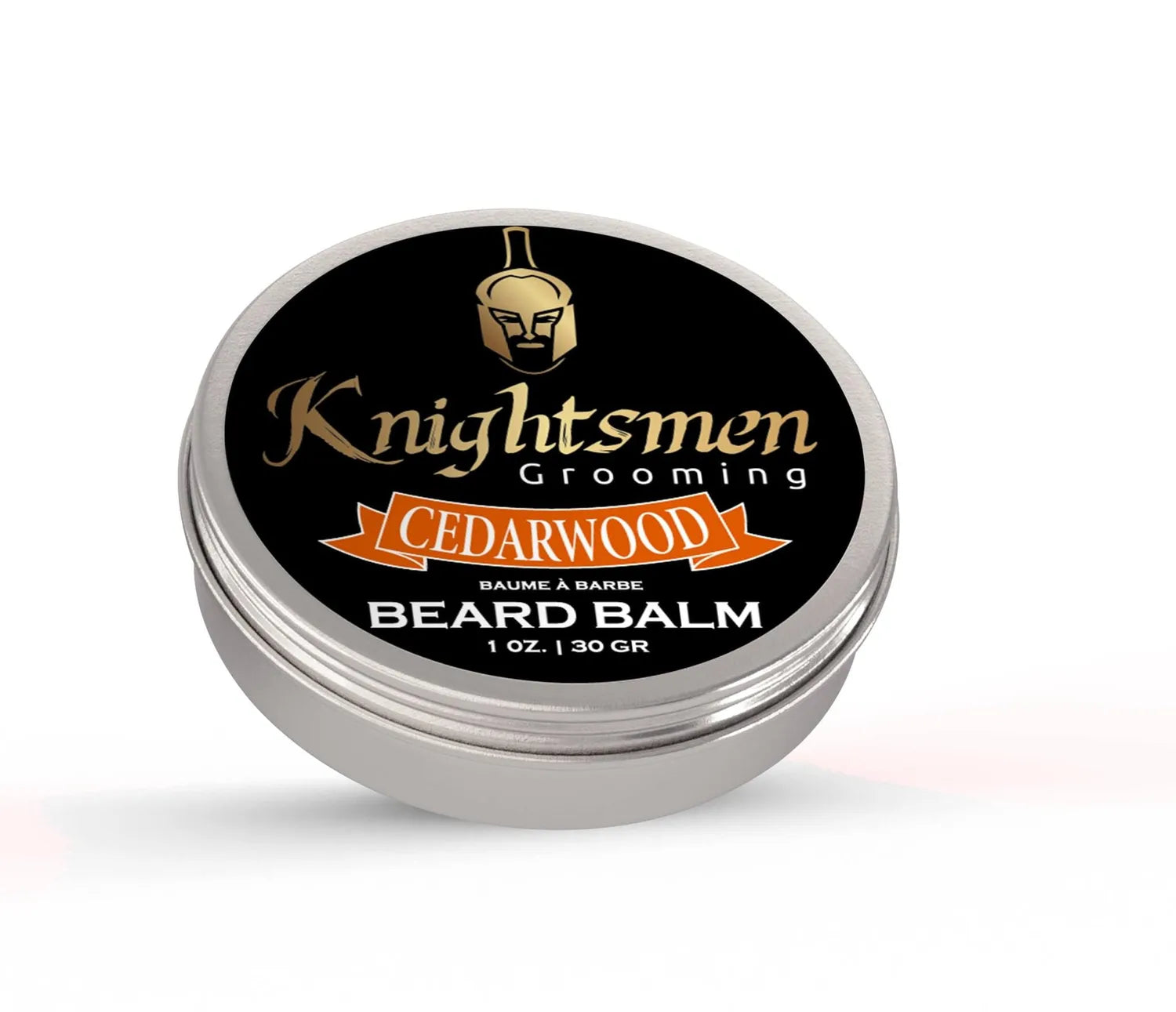 Cedarwood organic beard balm—woody aroma, softens coarse hair, natural styling hold.
