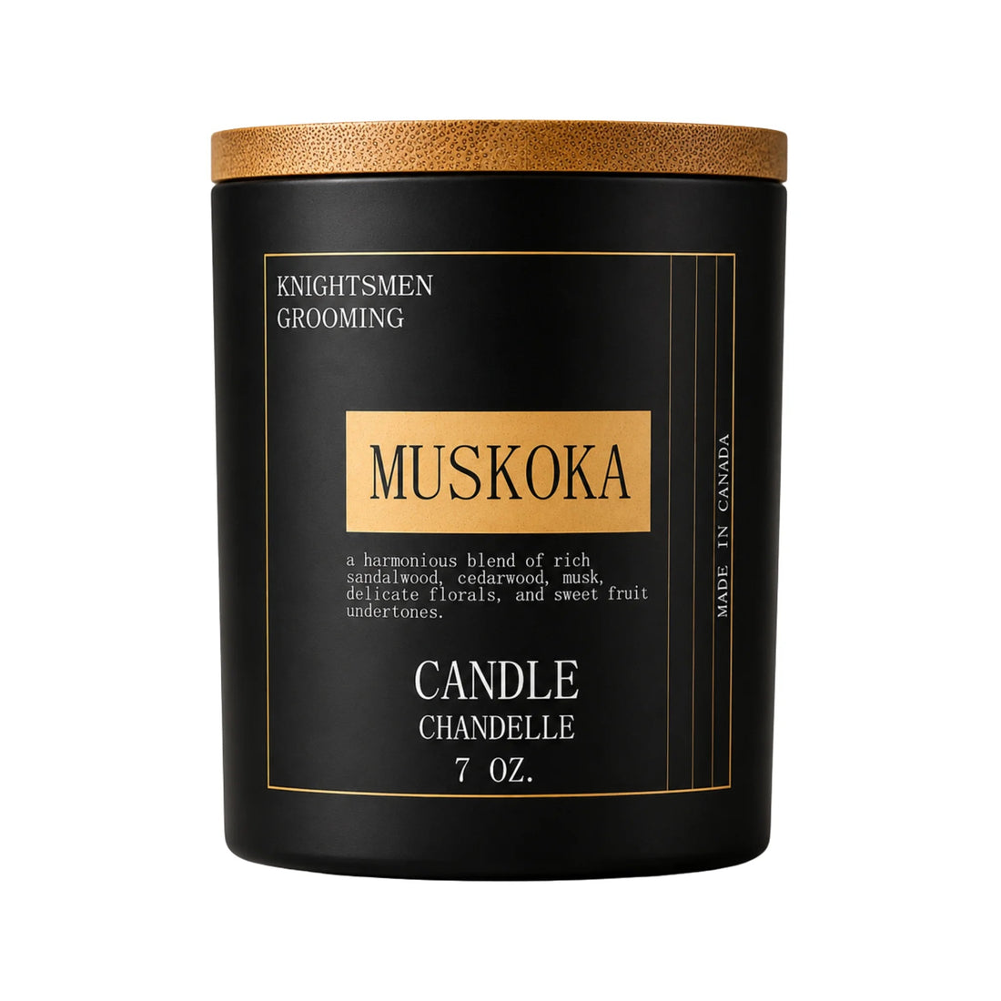 Knightsmen Grooming Muskoka Luxury Scented Candle – Pine Birch Fresh Air Hand-Poured Coconut Soy Candle Made in Canada