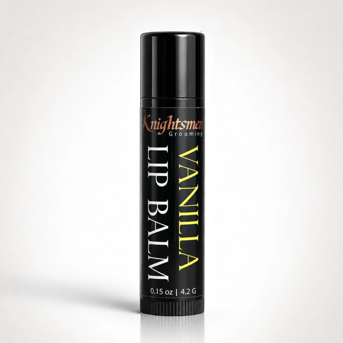 Knightsmen Grooming Organic Vanilla Lip Balm Closed – Subtle Natural Vanilla Scented Lip Moisturizer, No Petroleum or Parabens, Made in Canada