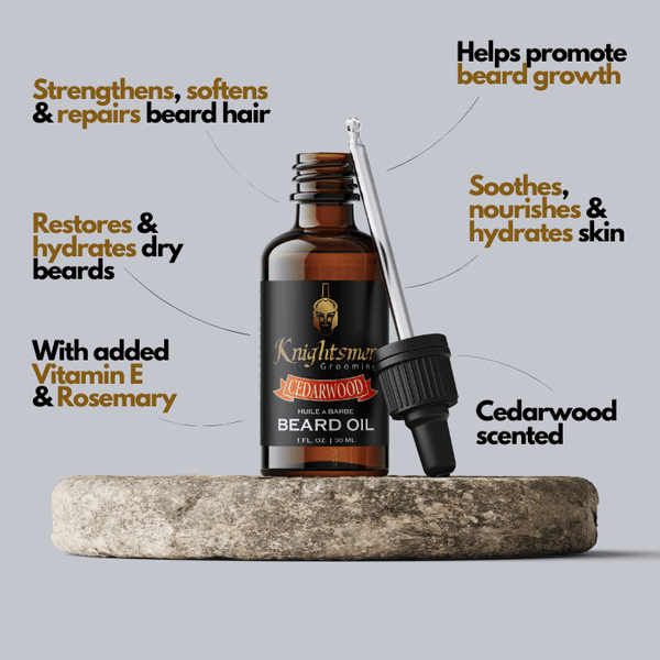 Cedarwood beard oil—growth support, itch relief, added shine, organic beard growth oil, natural beard oil, best beard oil, best beard oil for itchy beard, best beard oil on market