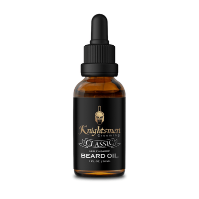Knightsmen Classic organic beard oil, unscented, 30 ml dropper bottle, premium organic beard growth oil. 