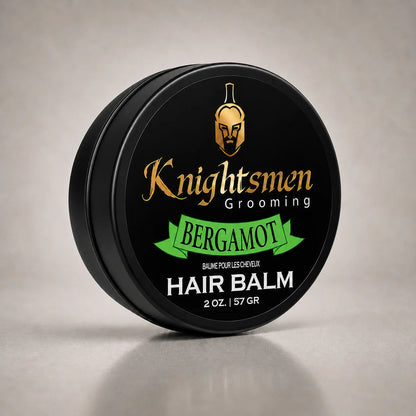 Knightsmen Organic Bergamot Hair Balm 2oz – Bergamot Scented Hair Conditioner, Reduces Breakage and Promotes Healthy Hair Growth