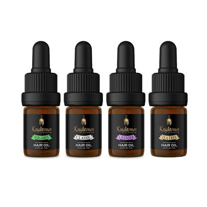 Knightsmen Grooming organic hair oil kit, hair oil growth kit, hair growth oil bundle, with droppers, 5 ml.