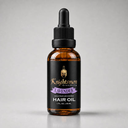 Lavender Hair Oil by Knightsmen Grooming — organic argan, jojoba and lavender essential oil blend for scalp health