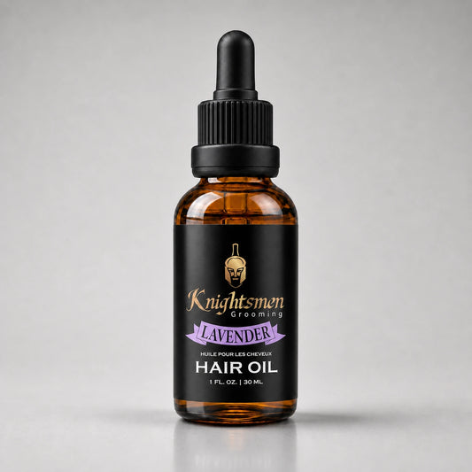 Lavender Hair Oil by Knightsmen Grooming — organic argan, jojoba and lavender essential oil blend for scalp health