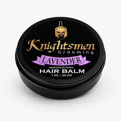 Knightsmen Organic Lavender Hair Balm 1oz – Travel Size Natural Hair Nourishment and Growth Treatment