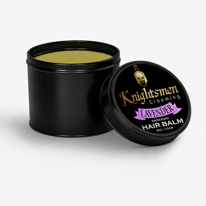 Knightsmen Organic Lavender Hair Balm 4oz – Large Size Hair Growth and Scalp Conditioning Balm for Men