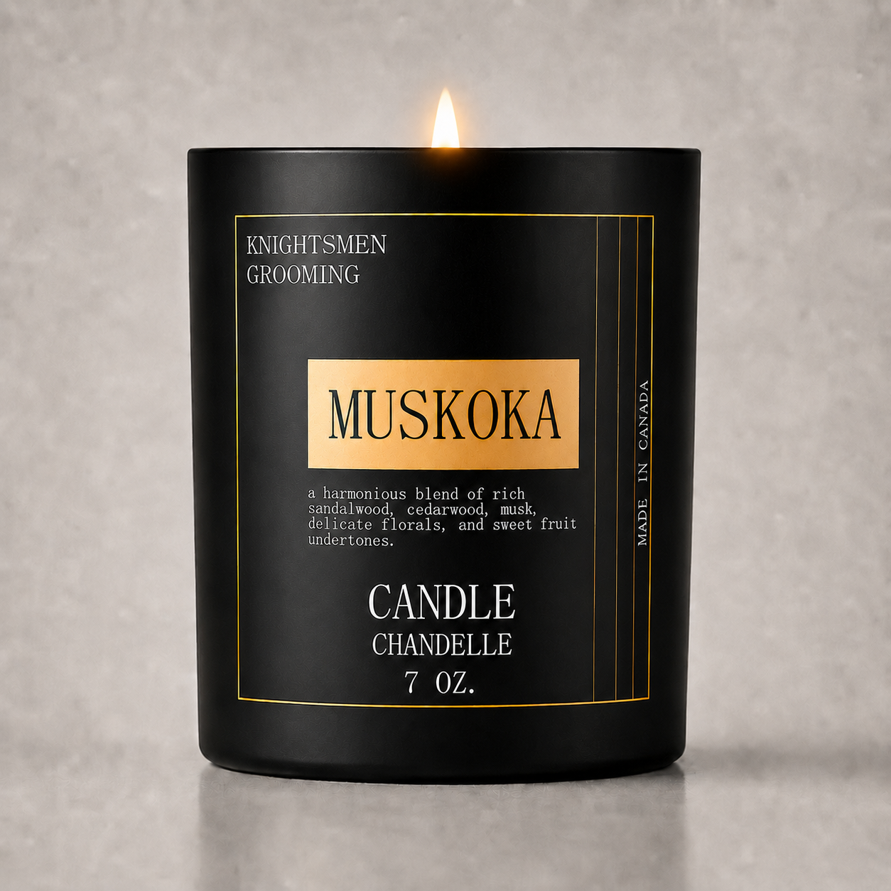 Muskoka by Knightsmen Grooming – Best-Selling Canadian Wilderness Scented Candle, Crackling Wood Wick, 75-Hour Burn Time