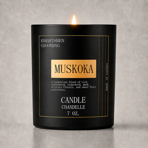 Muskoka by Knightsmen Grooming – Best-Selling Canadian Wilderness Scented Candle, Crackling Wood Wick, 75-Hour Burn Time