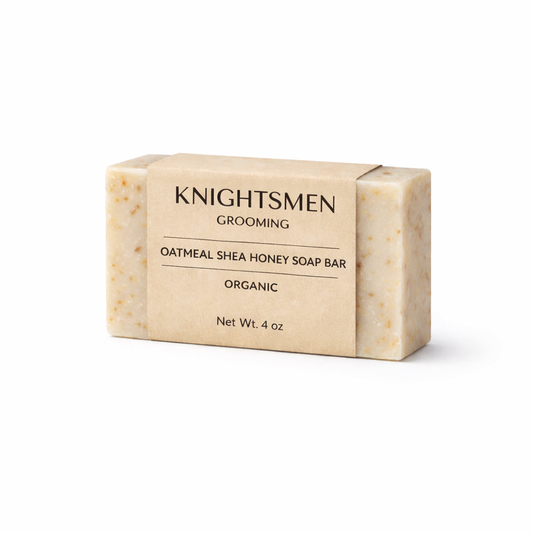 Handmade oatmeal shea butter and honey soap bar by Knightsmen Grooming
