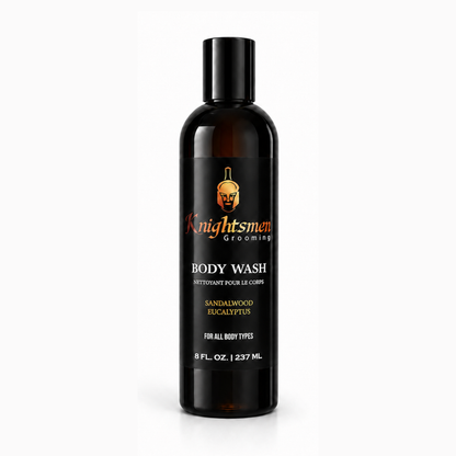 Knightsmen Grooming Organic Body Wash for Men – Sandalwood and Eucalyptus – Deep Cleansing and Moisturizing Shower Gel