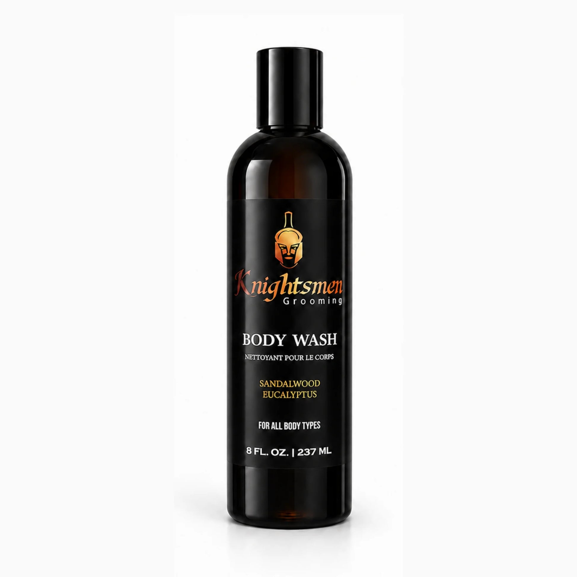 Knightsmen Grooming Organic Body Wash for Men – Sandalwood and Eucalyptus – Deep Cleansing and Moisturizing Shower Gel