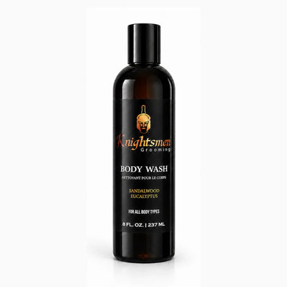 Knightsmen Grooming Organic Body Wash for Men – Sandalwood and Eucalyptus – Deep Cleansing and Moisturizing Shower Gel